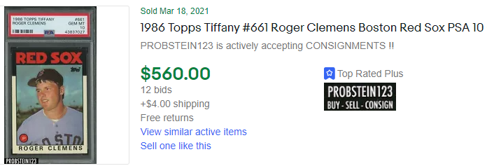 1986 Topps roger clemens for sale 