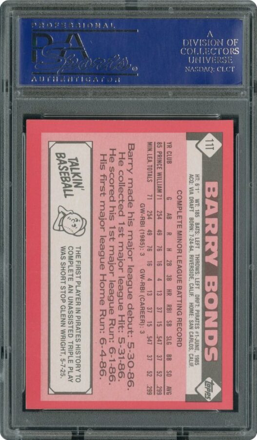 1986 topps traded tiffany barry bonds rookie 