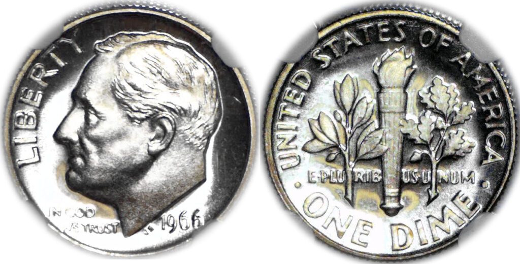 1966 dime clipped planchet
