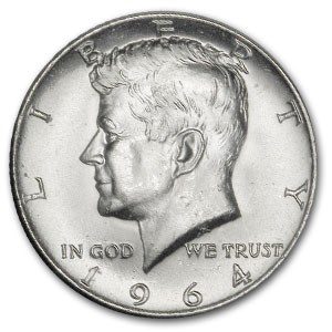 1964 kennedy half dollar coin