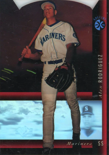 1994 SP Holoview Blue and Red Inserts A Rod Rookie Card