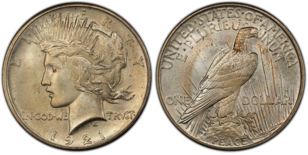 1921 Peace Silver Dollars