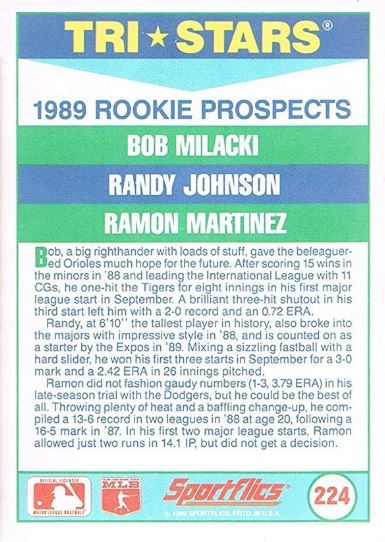 1989 Sportflics Randy Johnson