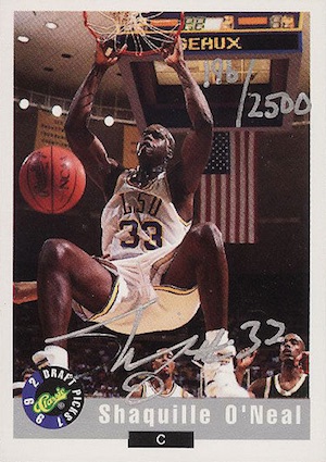 1992 Classic Draft Picks Shaquille ONeal Autograph Silver Ink