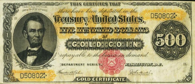 500 gold certificate