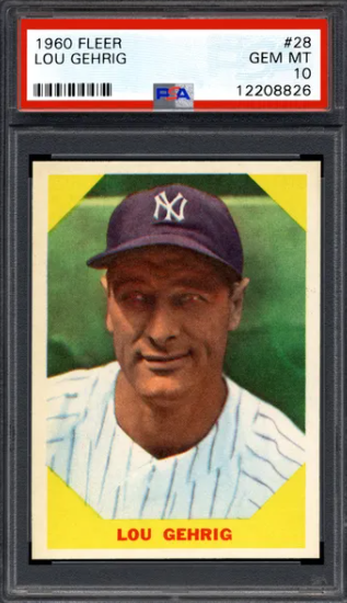 1960 Lou Gehrig Fleer Baseball Greats