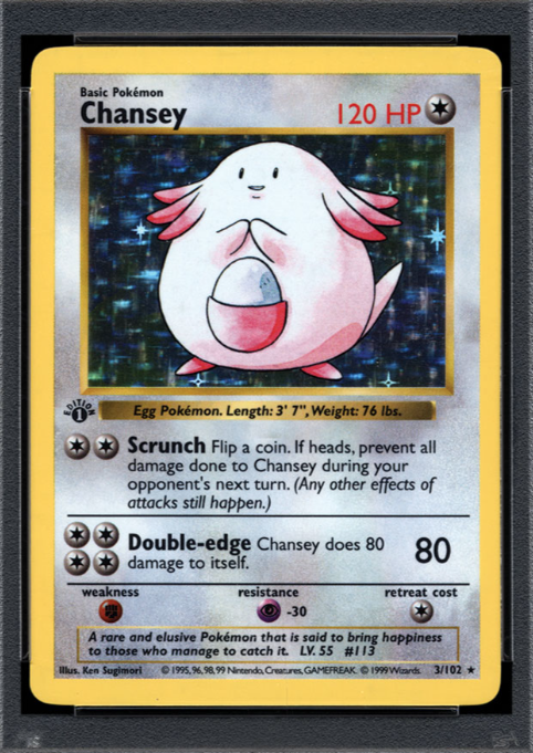 1st Edition Shadowless Base Set Chansey first edition pokemon cards