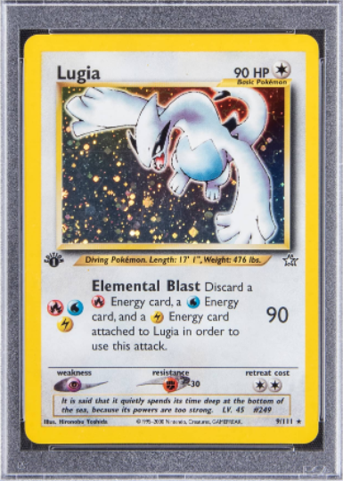 2000 1st Edition Lugia from Neo Genesis first edition pokemon cards