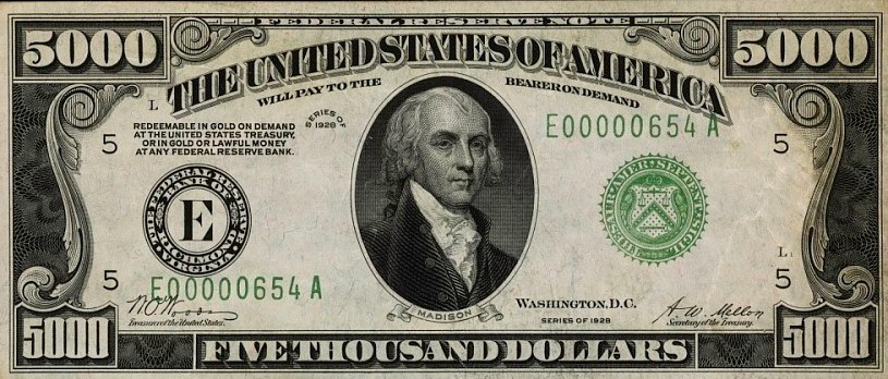 5000 dollar bill