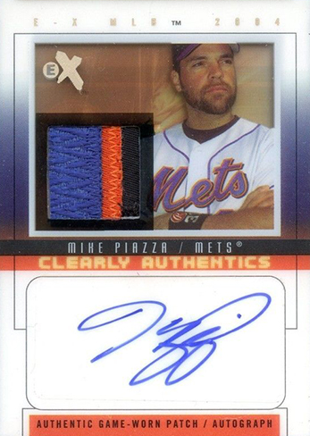 2004 EX Clearly Authentics Signature Tan Patch Mike Piazza MP1 31