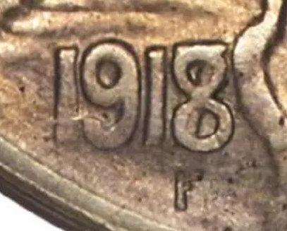 1918 8 over 7 buffalo nickel error